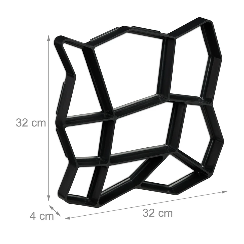 Lot de 2 moules à béton pour jardin 35 x 35 cm réutilisables forme hexagonale décoration extérieure en plastique gris 13_0011851