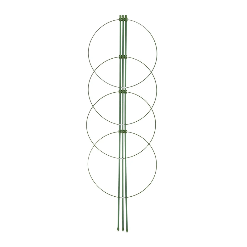 Lot de 10 tuteurs à tomates en métal pliable jardin support plantes grimpantes 150 x 30 x 30 cm en plastique vert 13_0013149