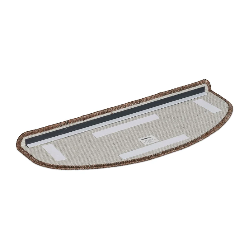 Lot de 15 marchettes semicirculaires antidérapantes escalier 4 x 65 x 24 cm en PVC noir 13_0016564
