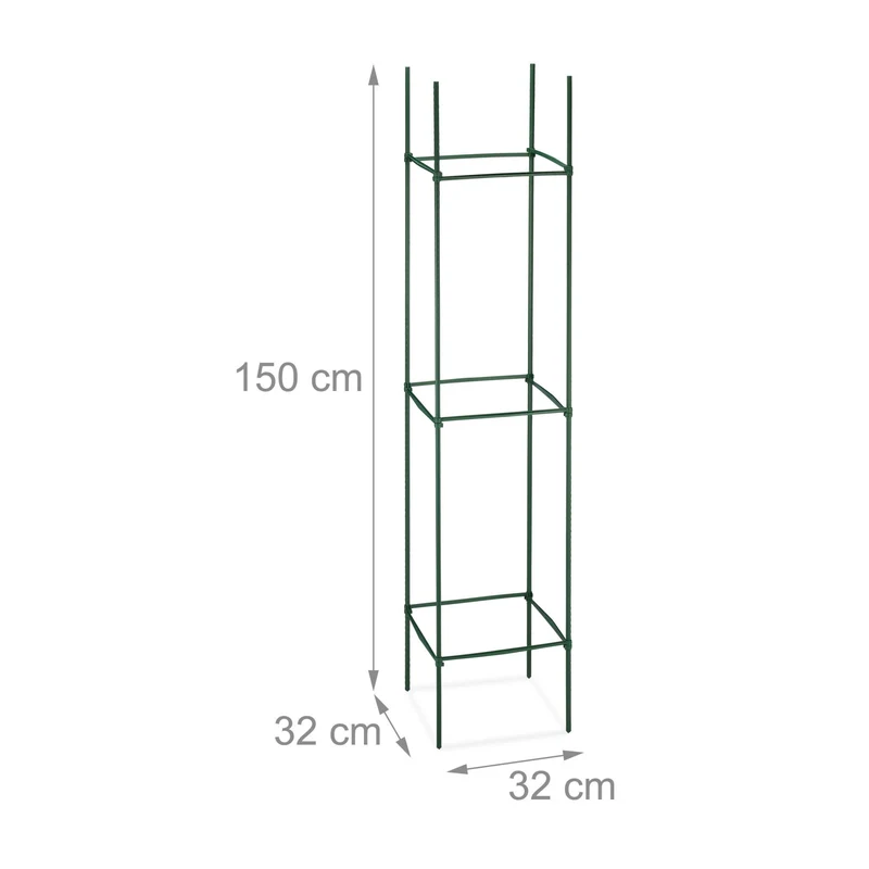 Lot de 4 treillis réglables pour plantes grimpantes jardin balcon 150 cm en métal vert 13_0011789