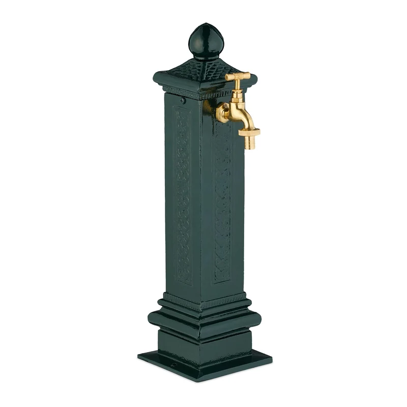 Fontaine de jardin design nostalgique décoration extérieur 47 x 14 x 18,5 cm en fonte d'aluminium blanche 13_0016812