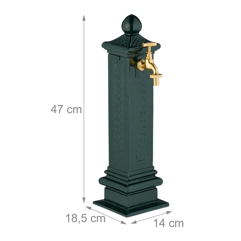 Fontaine de jardin design nostalgique décoration extérieur 47 x 14 x 18,5 cm en fonte d'aluminium blanche 13_0016812