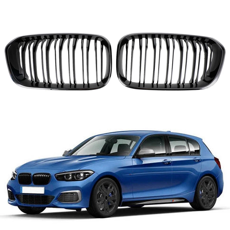 Grille Calandre Avant Double Noire Brillante BMW Série 1 F20 F21 2015-2017