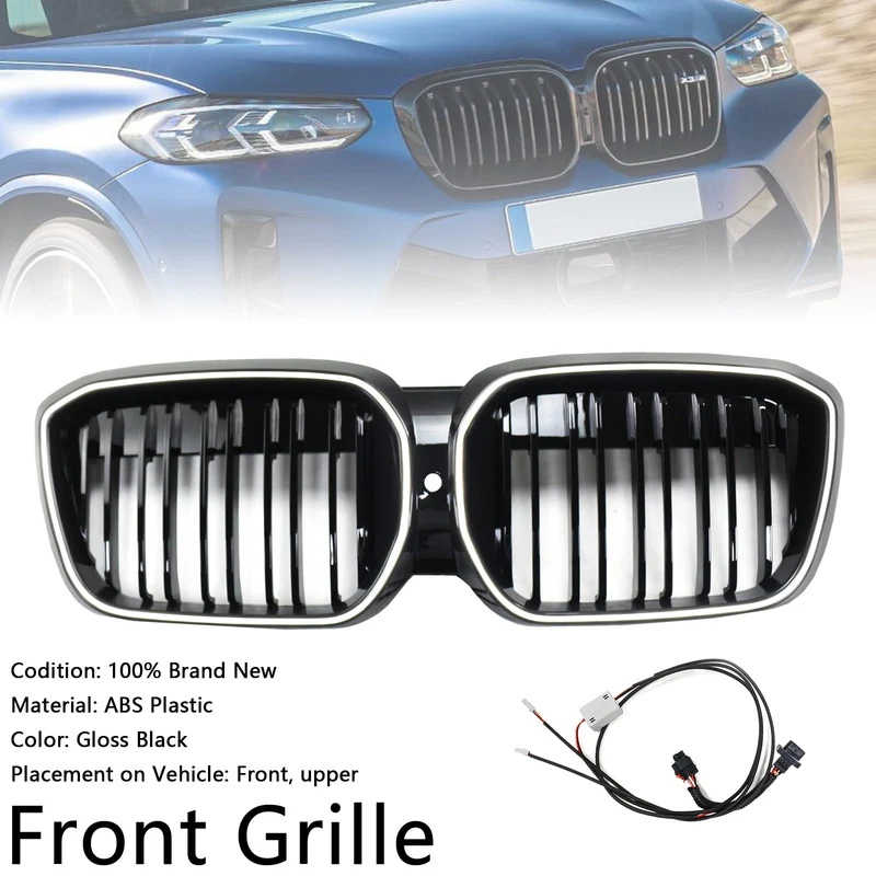 Grille BMW iX3 G08 LCI Double Lamelles Noir 2022-2024