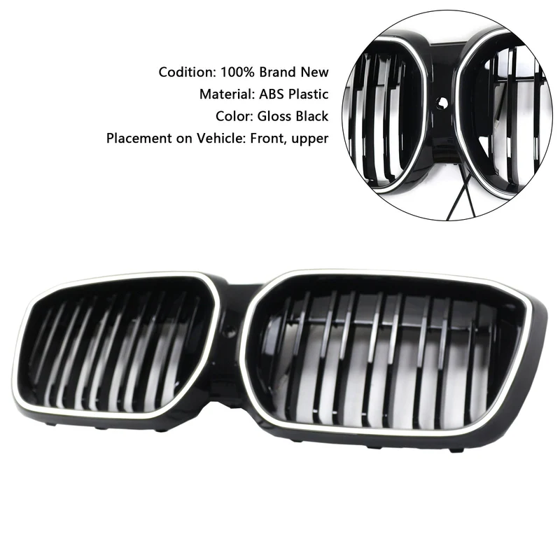 Grille BMW iX3 G08 LCI Double Lamelles Noir 2022-2024