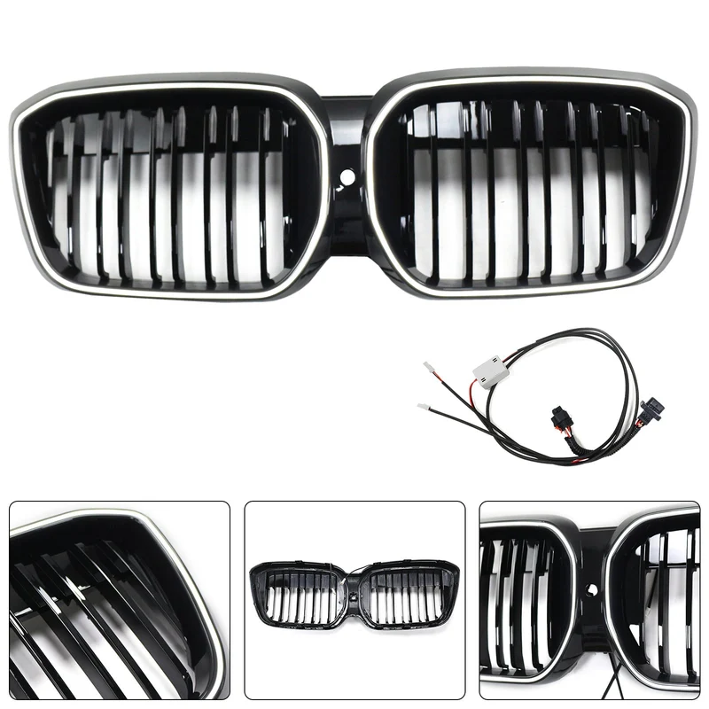 Grille BMW iX3 G08 LCI Double Lamelles Noir 2022-2024