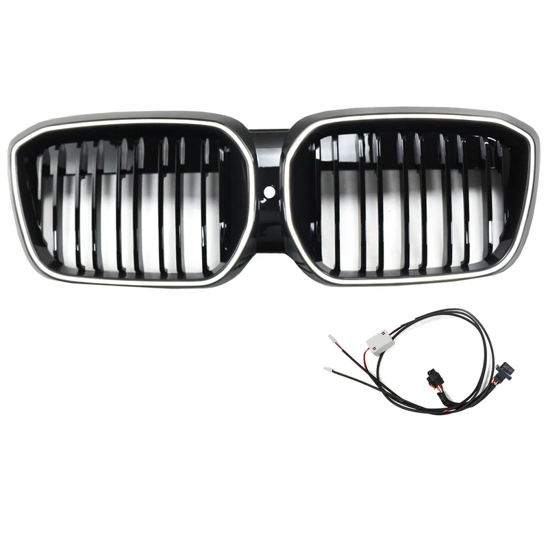 Grille BMW iX3 G08 LCI Double Lamelles Noir 2022-2024