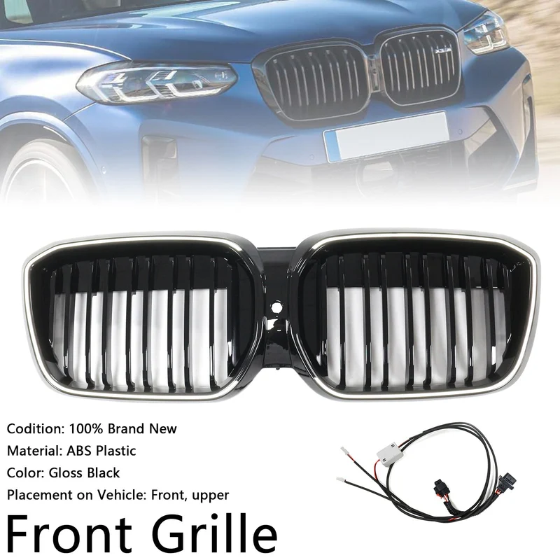 Calandre BMW iX3 G08 LCI Double Lamelles Noir 2022-2024