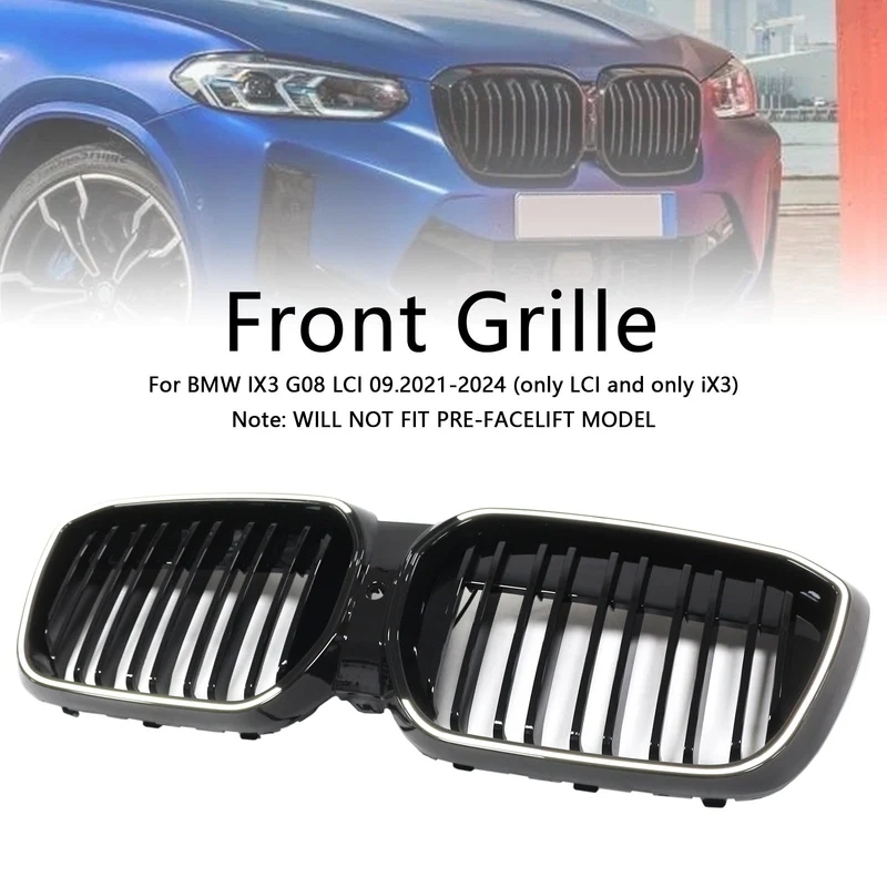 Calandre BMW iX3 G08 LCI Double Lamelles Noir 2022-2024