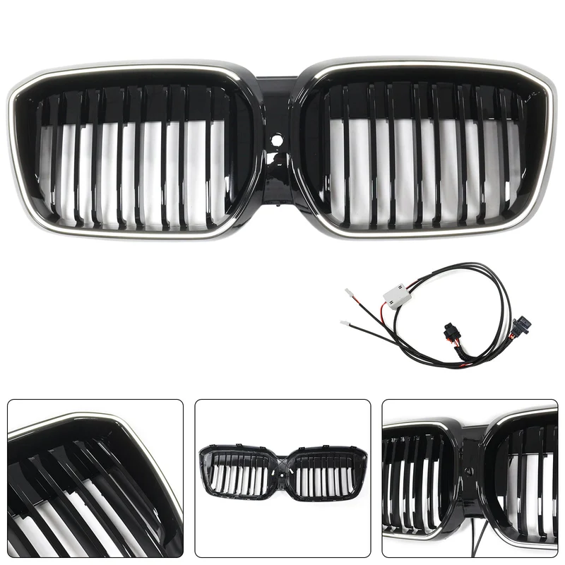 Calandre BMW iX3 G08 LCI Double Lamelles Noir 2022-2024