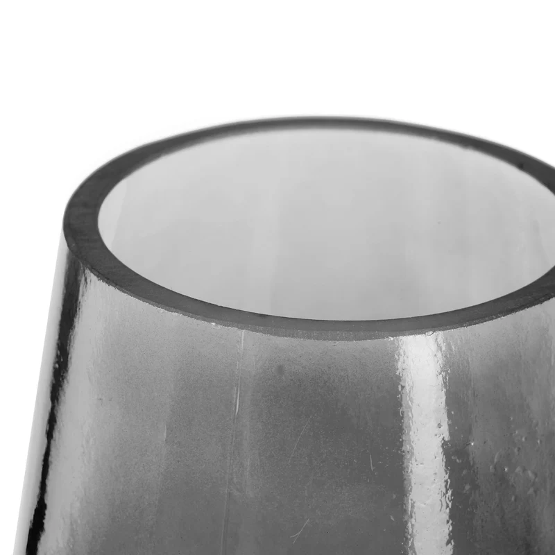 Vase décoratif moderne finition sobre 21,5 x 10 cm pour bouquets fleurs en verre transparent 13_0016004