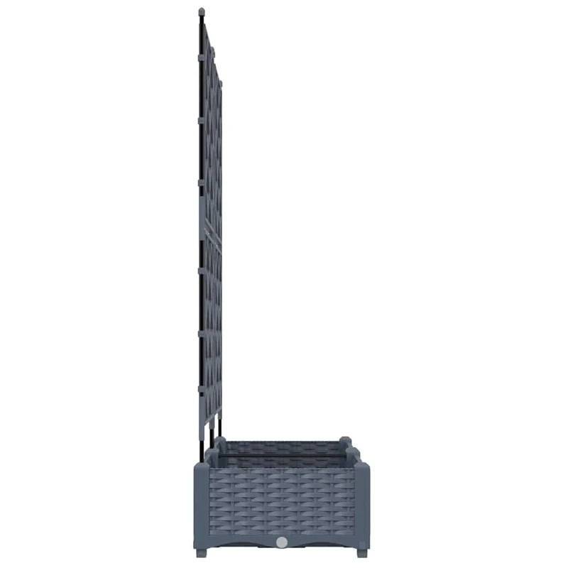 Lot de 2 cache-pots de jardin design moderne 80 x 40 x 125,5 cm durable en acier gris clair 02_0058581