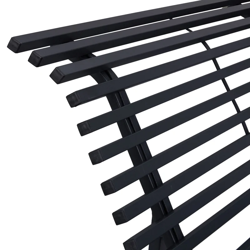 Banc de jardin confortable pour 2 personnes design classique 140 x 60 x 85 cm en acier anthracite 13_0010558