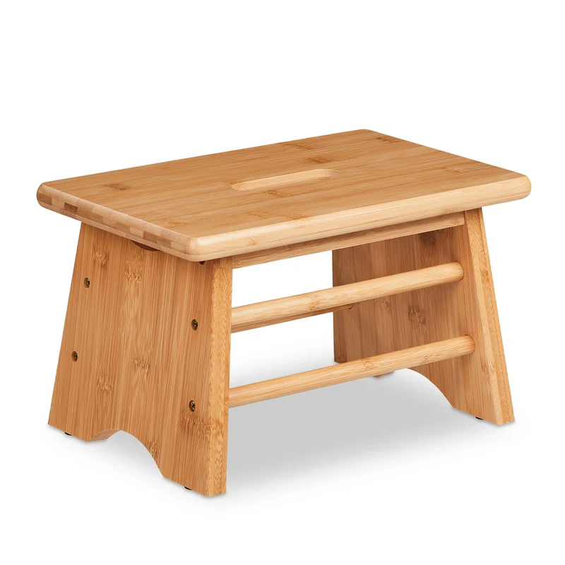 Lot de 2 tabourets pratiques design nature 45 x 30 x 30 cm en bambou marron 13_0013595