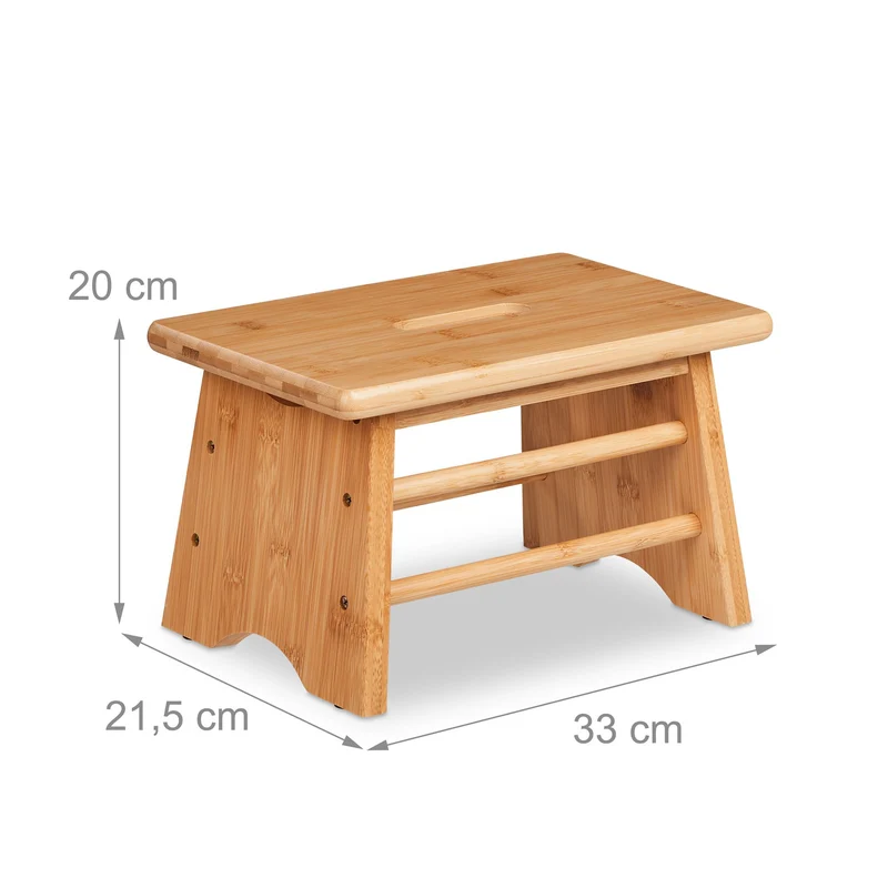 Lot de 2 tabourets pratiques design nature 45 x 30 x 30 cm en bambou marron 13_0013595