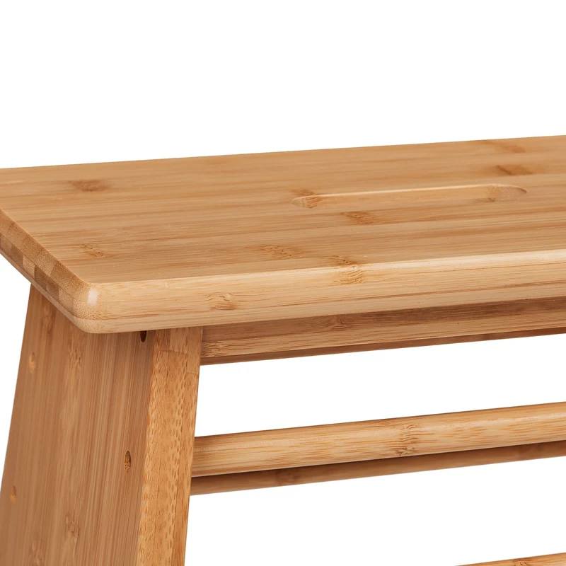 Lot de 2 tabourets pratiques design nature 45 x 30 x 30 cm en bambou marron 13_0013595