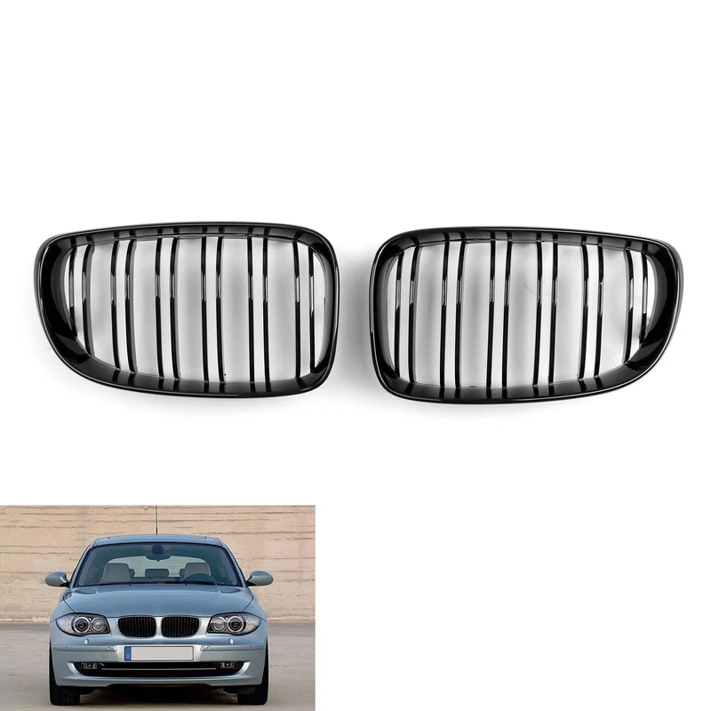 Calandre Avant Noir Brillant BMW Série 1 E81 E87 E82 E88 128i 135i 2008-2012