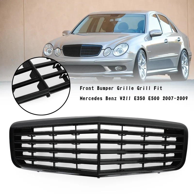 Grille AMG Mercedes W211 E350 E500 Noir Brillant 2007-2009