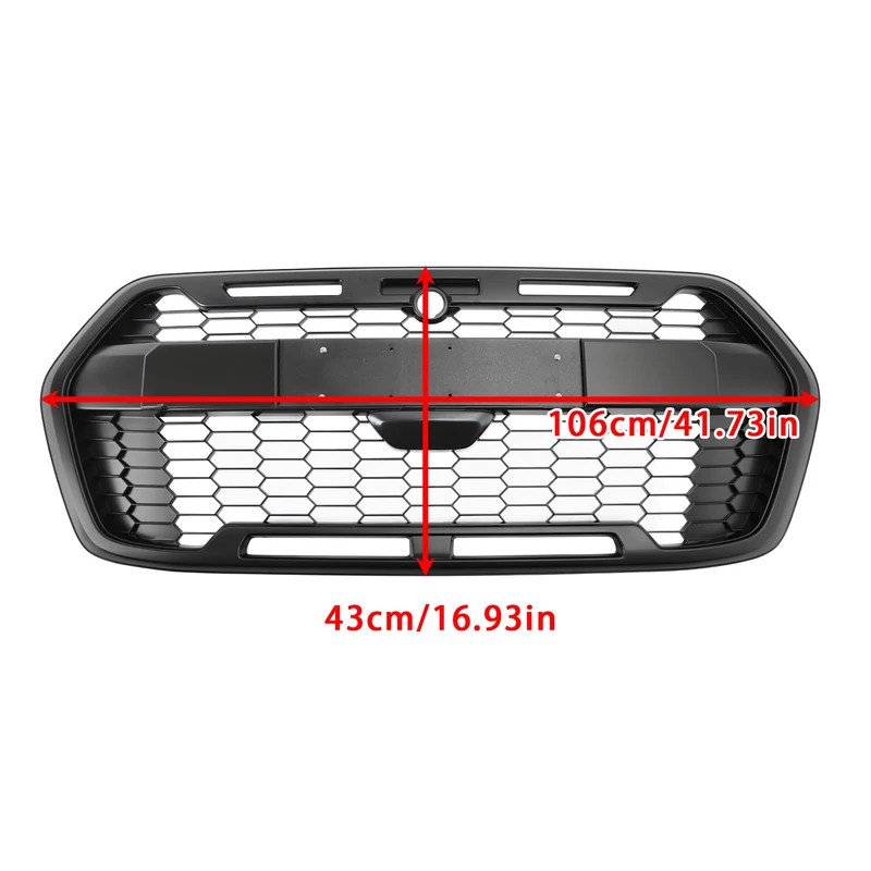 Grille Pare-Chocs Avant Style Raptor Noir Mat Pour Ford Transit MK8 Trail 2019+