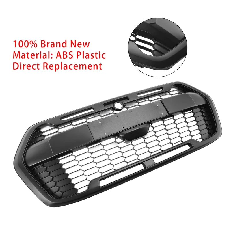 Grille Pare-Chocs Avant Style Raptor Noir Mat Pour Ford Transit MK8 Trail 2019+