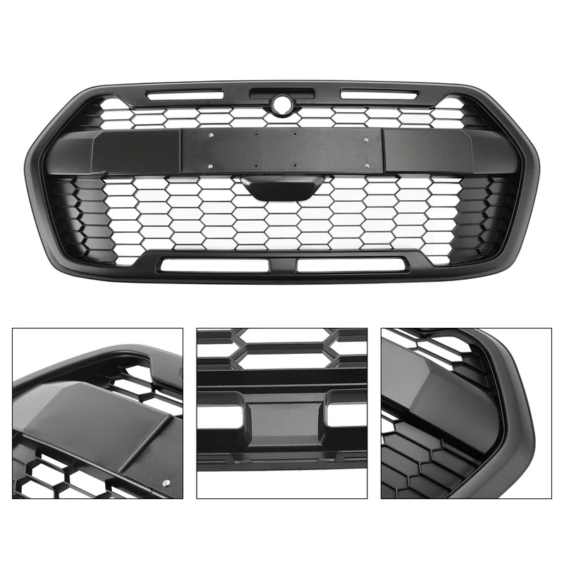 Grille Pare-Chocs Avant Style Raptor Noir Mat Pour Ford Transit MK8 Trail 2019+
