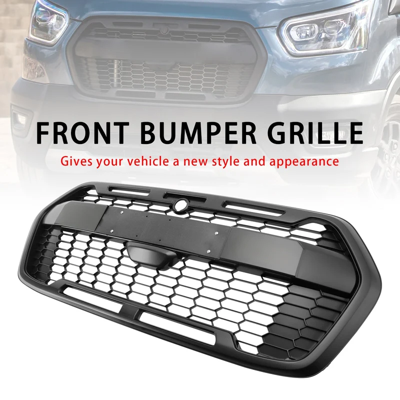 Grille Pare-Chocs Avant Style Raptor Noir Mat Pour Ford Transit MK8 Trail 2019+