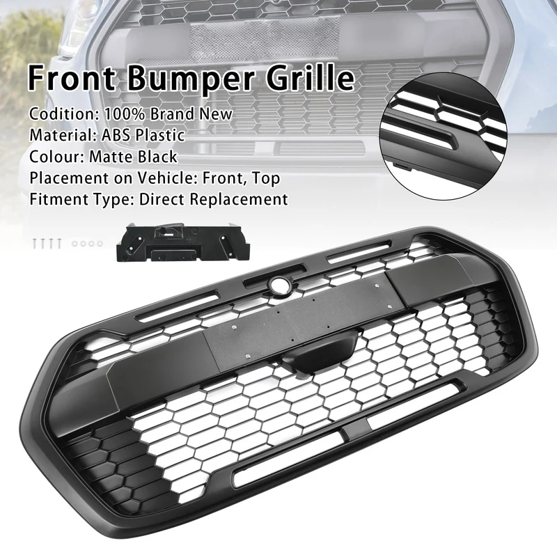 Grille Pare-Chocs Avant Style Raptor Noir Mat Pour Ford Transit MK8 Trail 2019+