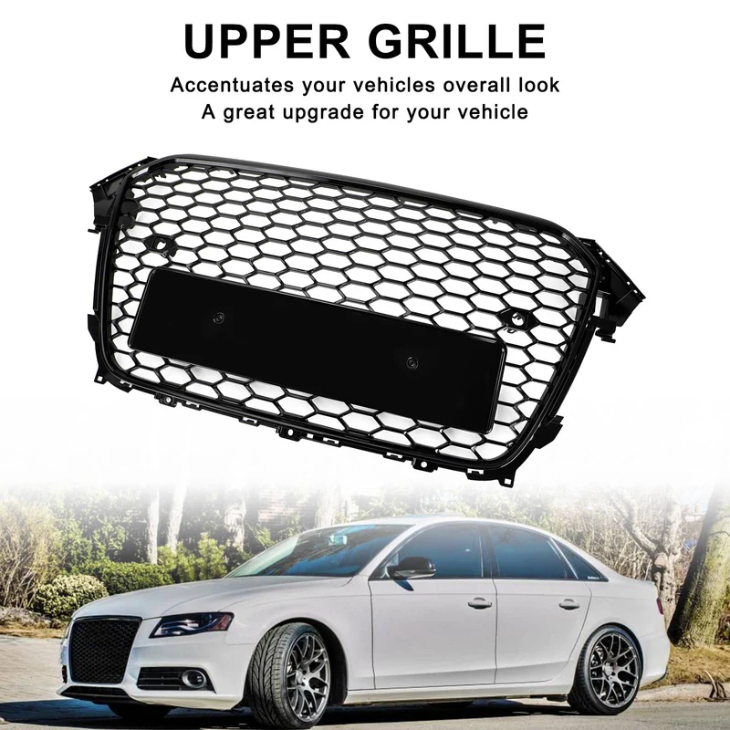 Grille Avant Style RS4 Noir Brillant pour Audi A4 S4 B8.5