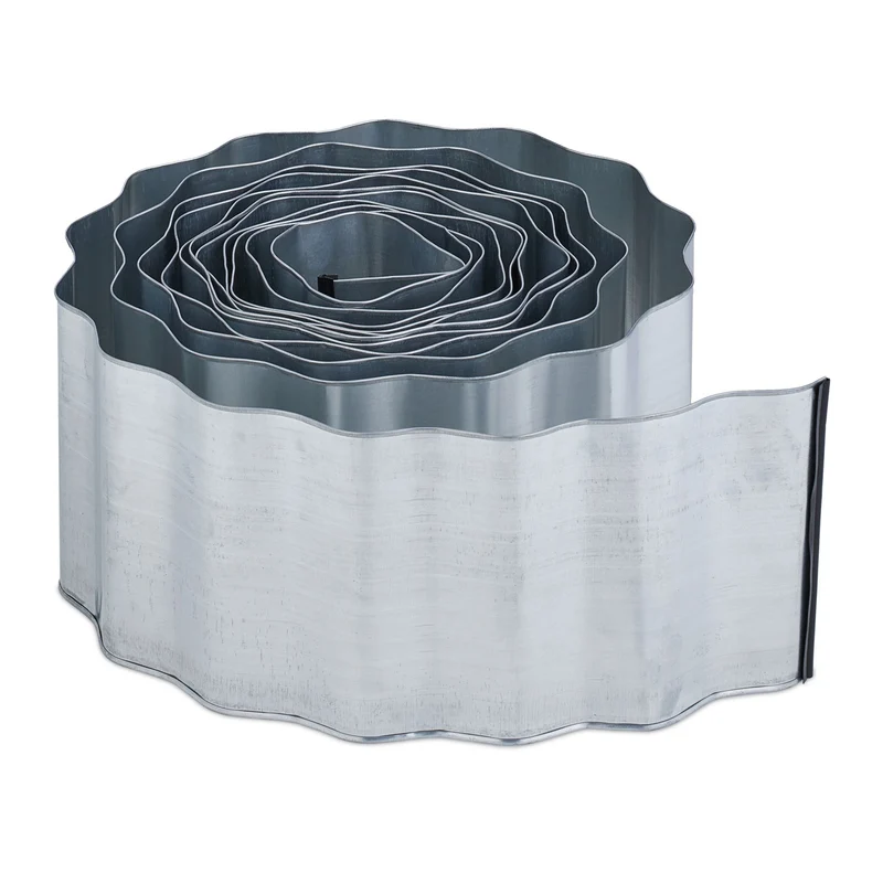Lot de 6 m de bordure de jardin flexible décoration parterre espaces verts en fer noir 13_0012644