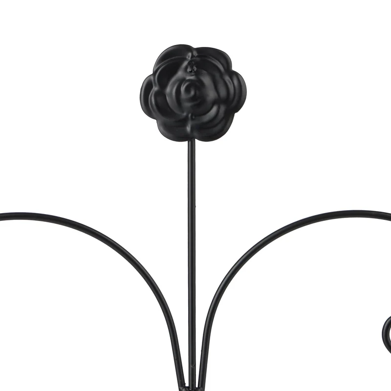 Lot de 2 tuteurs pour plantes grimpantes noir décoratif 180 cm en métal noir 13_0012045