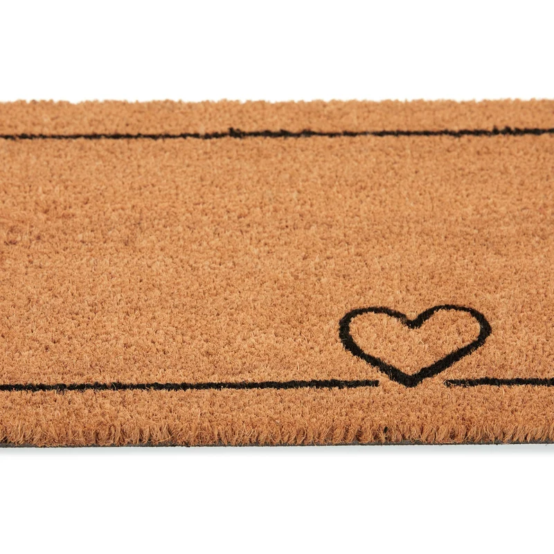 Paillasson anti-dérapant design élégant extérieur intérieur 75 x 45 x 1 cm en coco marron 13_0015597