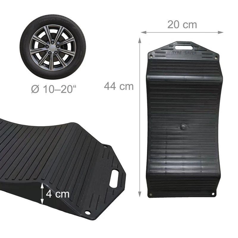 Lot de 2 protections pour pneus pour véhicules de loisirs stationnement prolongé 23 x 15 x 10 cm en plastique noir 13_0017680