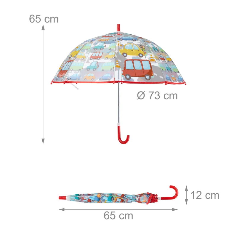 Parapluie pour enfant léger pratique facile à utiliser 65 x 73 cm en plastique bleu 13_0016973