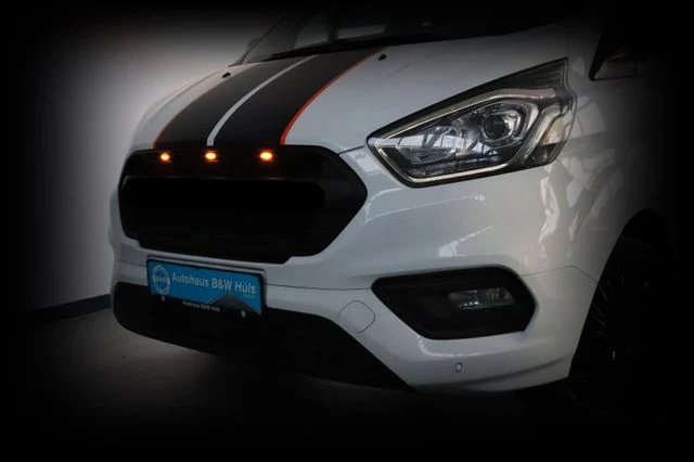 Grille Pare-Chocs Avant Noir Mat Style Raptor Ford Transit Custom 2018-2023 3 LED