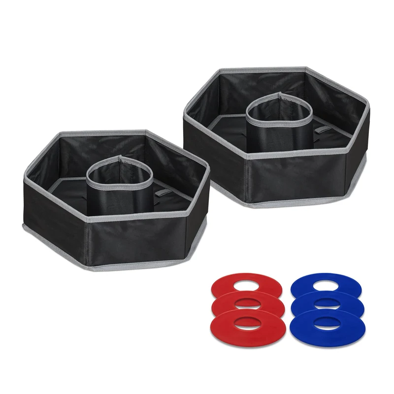 Jeu de lancer pliable pour jardin plage en polyester léger 57 x 38 x 10 cm ambiance conviviale en polyester bleu 13_0011956