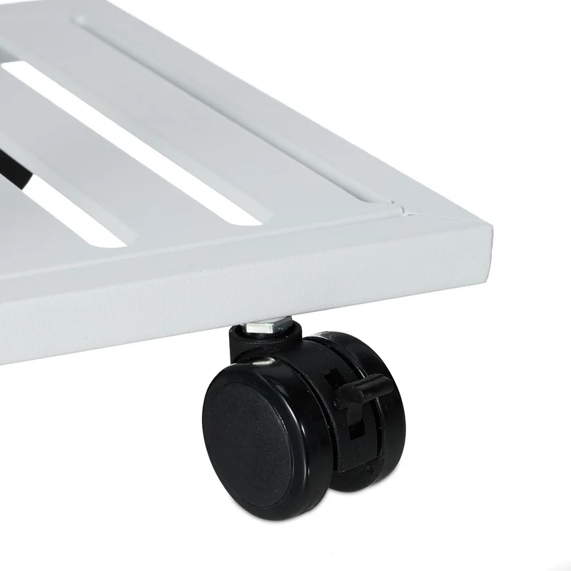 Étagère à plantes modulable design moderne 9 emplacements 80 x 30 x 160 cm en acier blanc 13_0015109