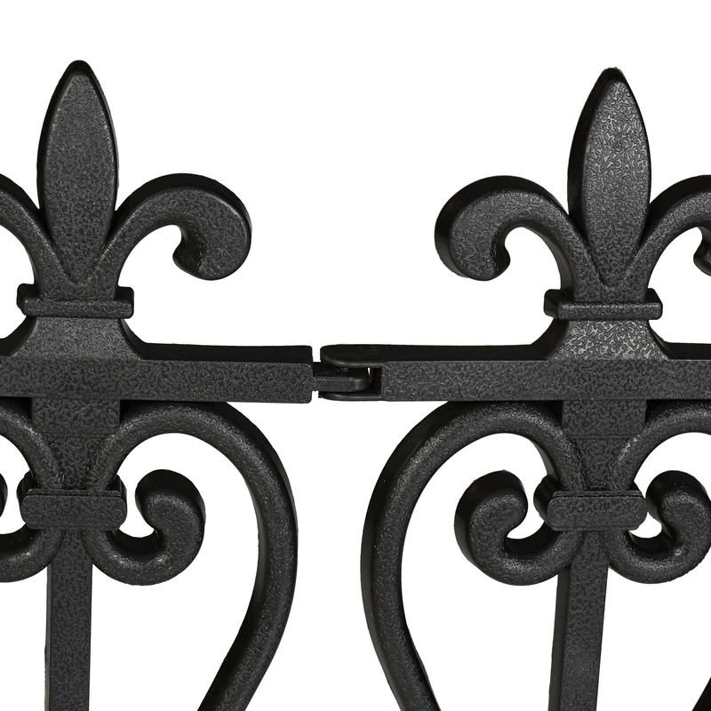 Lot de 6 bordures de jardin noires décoratives en plastique pour délimitation espace extérieur en plastique noir 13_0015316