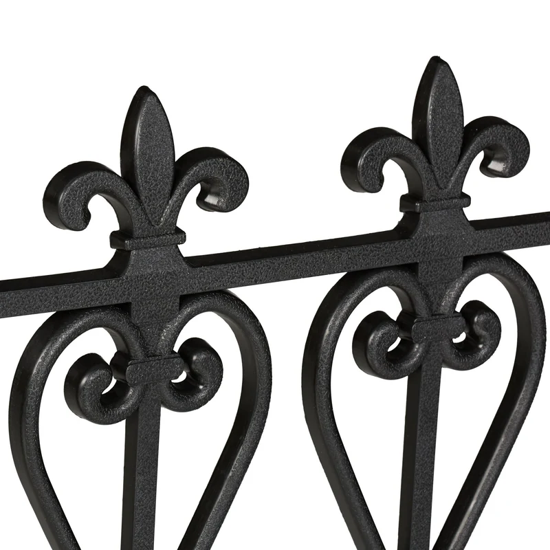 Lot de 6 bordures de jardin noires décoratives en plastique pour délimitation espace extérieur en plastique noir 13_0015316