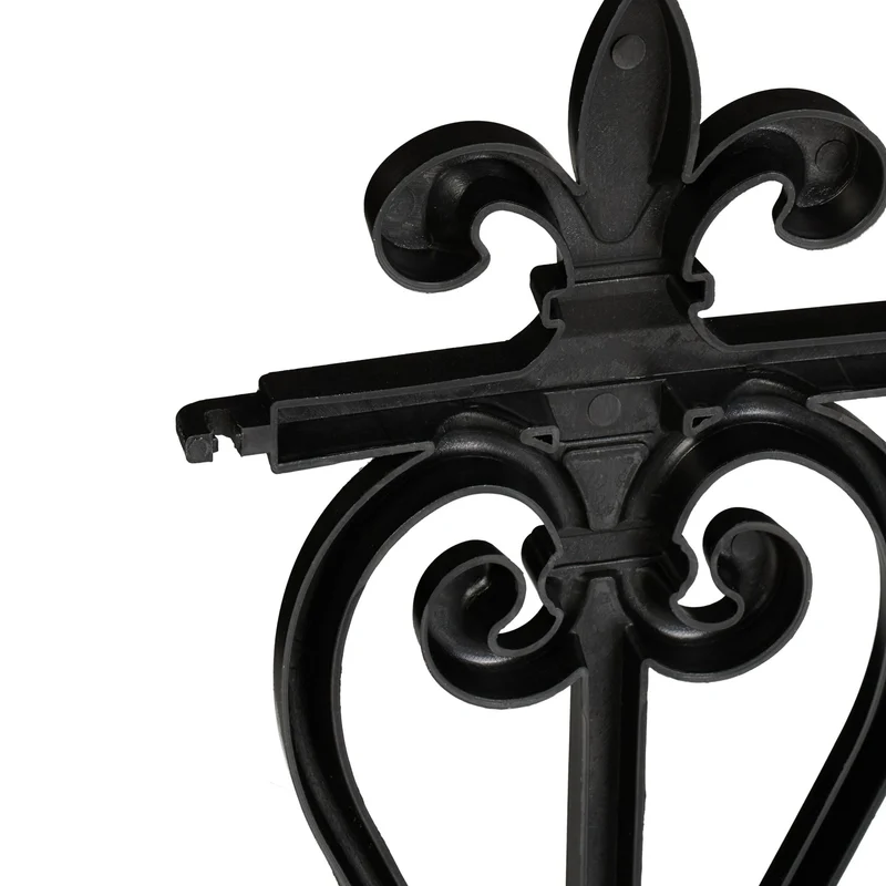 Lot de 6 bordures de jardin noires décoratives en plastique pour délimitation espace extérieur en plastique noir 13_0015316