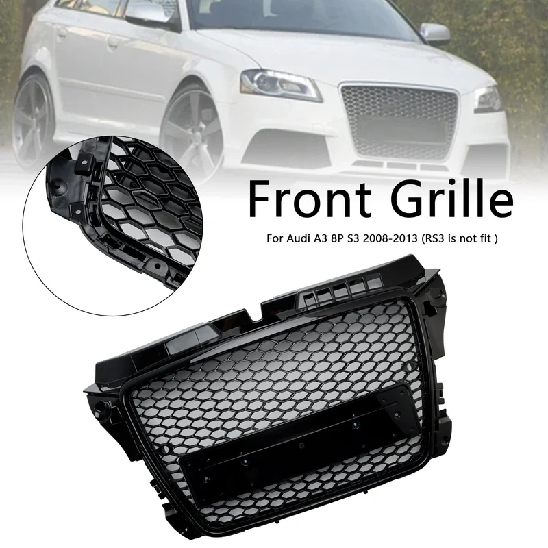 Calandre Avant RS3 Style Alvéolée Pour Audi A3 8P / S3 2008-2013