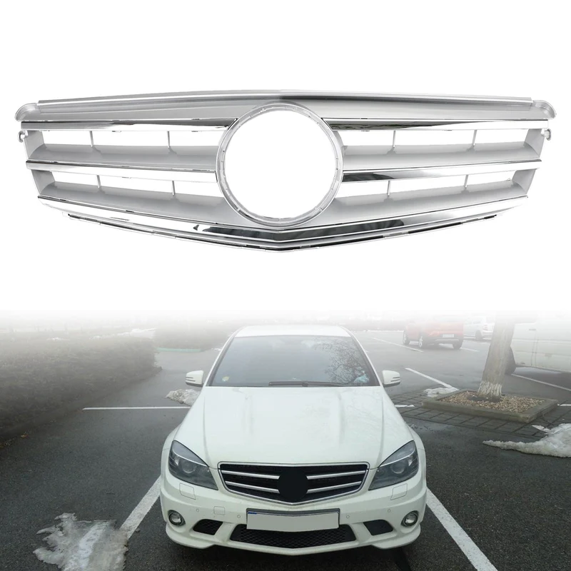 Grille Centrale Argent LED Mercedes-Benz W204 2008-2014