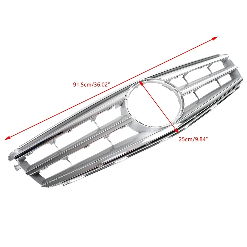 Grille Centrale Argent LED Mercedes-Benz W204 2008-2014