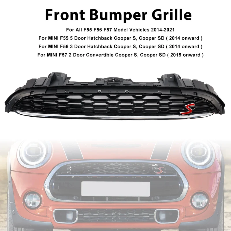 Calandre Avant Noire Maille Mini Cooper F55 F56 F57 2014-2021