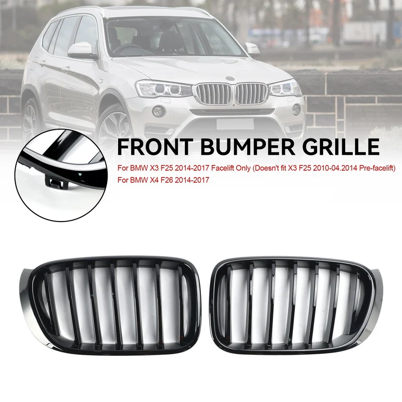 Grille BMW X3 F25 X4 F26 Noir Brillant Facelift 2014-2017