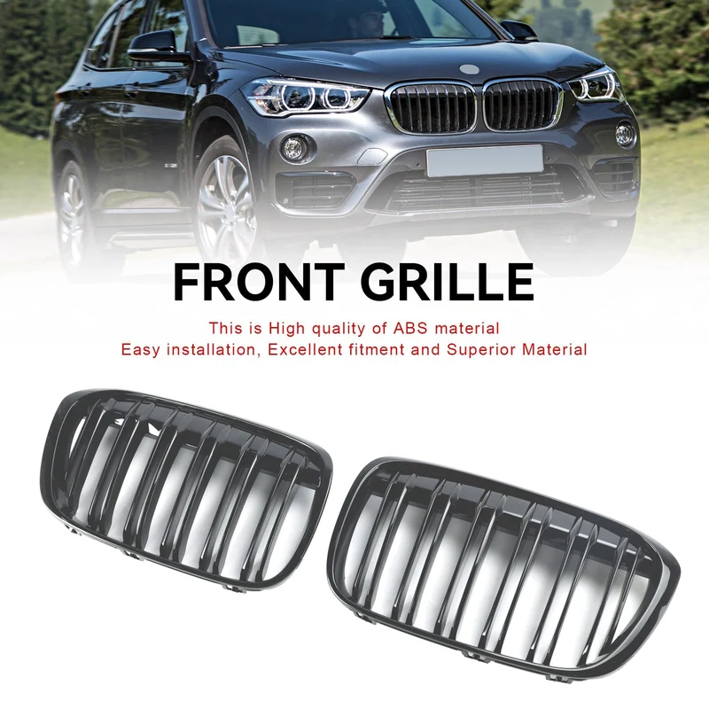 Calandre BMW X1 F48 F49 Noir Brillant 2016-2019 2P