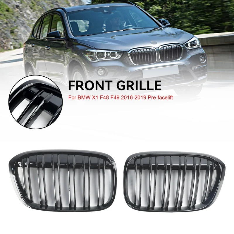 Calandre BMW X1 F48 F49 Noir Brillant 2016-2019 2P
