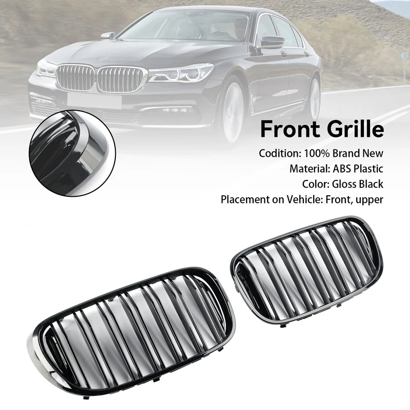 Calandre BMW Série 7 G11 G12 2 Lamelles Noir 2015-2019