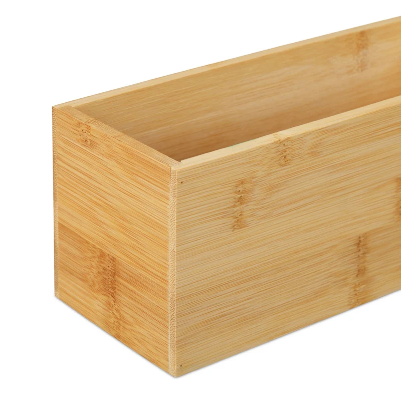 Boîte de rangement multi-usages design épuré 30 x 20 x 15 cm en bambou naturel 13_0011378
