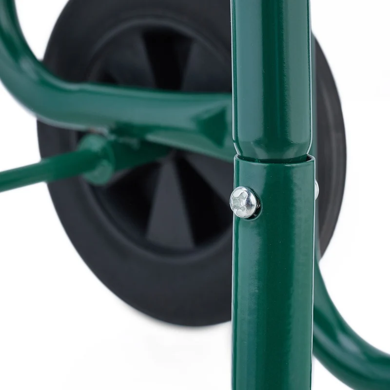 Chariot à bois de chauffage sur roues rangement pratique intérieur extérieur 90 x 40 x 40 cm en acier vert 13_0013928