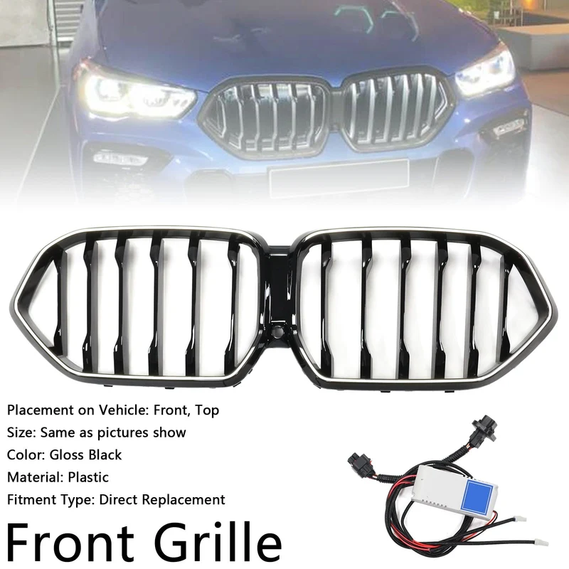 Grille BMW X6 G06 M50i Noir 2020-2022 Pare-Chocs